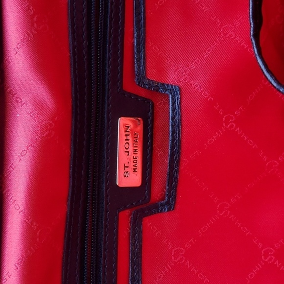 St. John Gold Chain Studded Leopard PonyHair Leather Shoulder Bag Purse Like New - Picture 9 of 14